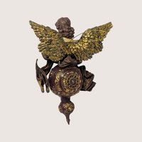 Vintage Large Fabric Mache Angel Ornament