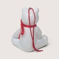 Vintage Dept 56 White Porcelain Teddy Bear Ornament