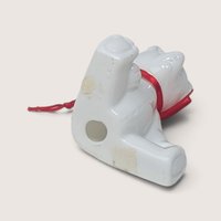 Vintage Dept 56 White Porcelain Teddy Bear Ornament