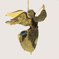 Vintage Brass Laser Cut Angel Christmas Ornament