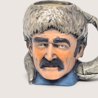 1976 Handpainted Ceramic Davy Crockett Character Mug