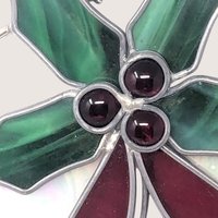 Vintage Stained Glass Christmas Bells Suncatcher