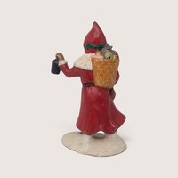 Vintage Ceramic Santa with Puppies Handpainted Figure