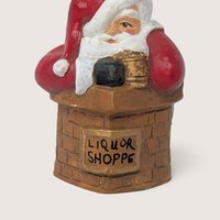 Vintage Ceramic Santa in Liquor Shoppe Chimney Figurine