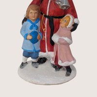 Vintage Old World Santa with Children Ceramic Figurine