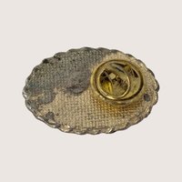Vintage Sacred Heart Jesus Oval Metal Pin