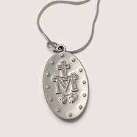Vintage Miraculous Medal Mary Pendant Necklace