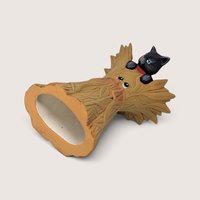 Vintage Ceramic Fall Corn Stalk with Black Cat Figurine