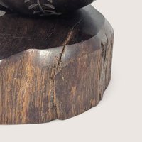 Vintage Hand Carved Wooden Baseball Display Figurine