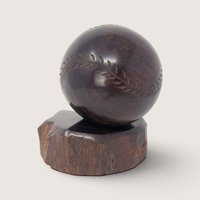 Vintage Hand Carved Wooden Baseball Display Figurine