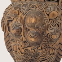 Vintage Exotic Wood Carved Owl Figurine