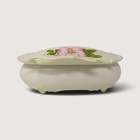 Vintage Ceramic Trinket Box with Pink Flower