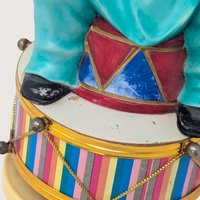 Vintage Ceramic Clown On Drum Rotating Music Box