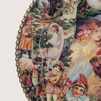 Vintage Victorian Style Christmas Collage Wall Hanging