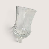 Vintage Clear Glass Peg Votive Candle Holder Pair