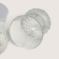 Vintage Clear Glass Peg Votive Candle Holder Pair