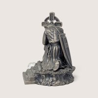 Vintage Vigil Of Sir Galahad Pewter Knight Figurine
