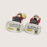 Vintage Emmett Kelly Jr Hobo Clown Christmas Ornaments Pair