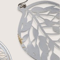 Vintage JC Penney Cutout Leaf Silver Tone Earrings