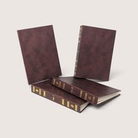 Vintage Faux Leather Bound Photo Book Case Set