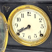 Antique E.N. Welch Mantle Clock Black Finish Architectural Case Not Working