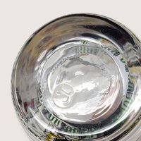 Vintage Set of 7 Clear Glass Circus Tumbler Set With Gold Trim
