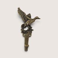 Set of 4 Vintage Brass Duck Wall Hooks