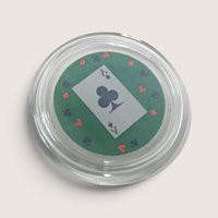Vintage Set Of 8 Glass Playing Card Coasters