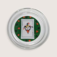 Vintage Set Of 8 Glass Playing Card Coasters