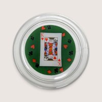 Vintage Set Of 8 Glass Playing Card Coasters