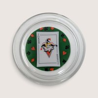 Vintage Set Of 8 Glass Playing Card Coasters