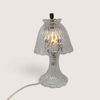 Vintage Clear Cut Glass Boudoir Lamp