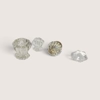 Vintage Assorted Clear Glass Cabinet Knobs And Pull Lot