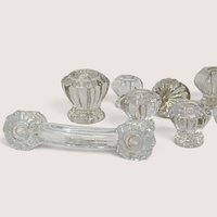 Vintage Assorted Clear Glass Cabinet Knobs And Pull Lot