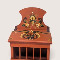 Vintage Hand Painted Wooden Onion Box Wall Bin