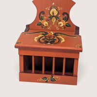 Vintage Hand Painted Wooden Onion Box Wall Bin