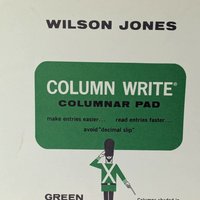 Vintage 1967 Wilson Jones Column Write Columnar Pad G7514