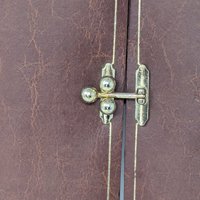 Vintage Brown Tri-Fold Photo Album Gold Filigree Storage
