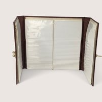 Vintage Brown Tri-Fold Photo Album Gold Filigree Storage