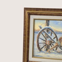 Original Vintage Martha Spear Pheasants Winter Painting Framed Art