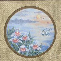 Vintage D. Smith Loon and Wildflower Framed Print Art