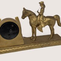 Vintage Cowboy Horse Horseshoe Electric Clock, Cord Cut