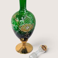 Vintage Italian Emerald Green Glass Decanter Set