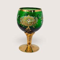 Vintage Italian Emerald Green Glass Decanter Set