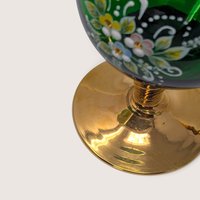 Vintage Italian Emerald Green Glass Decanter Set