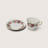 Vintage Queen Anne Bone China Floral Tea Cup And Saucer