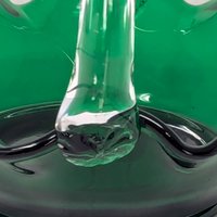 Vintage Green Glass Basket with Clear Applied Handle