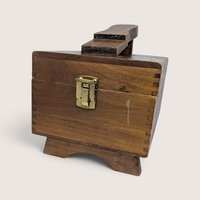 Vintage Wooden Shoe Shine Box Valet