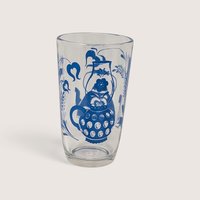 Set Of 4 Vintage Juice Glasses Domestic Scenes