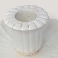 Vintage Red Wing 1197 Ceramic Candle Holder Pair White Taper Holders